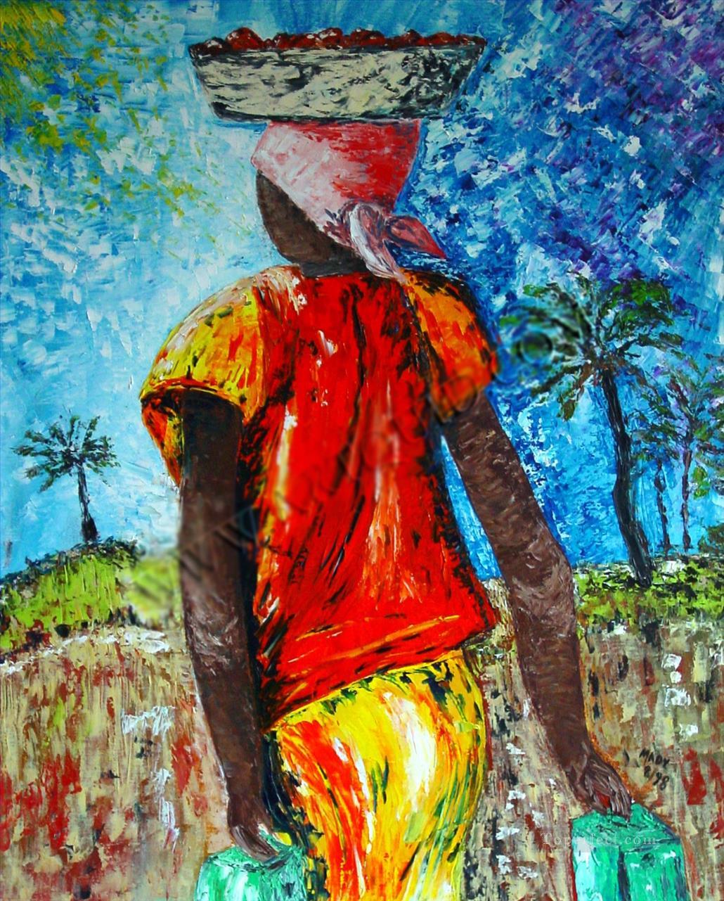Frau in texturé afrikanisch Ölgemälde